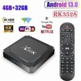 thumbnail image 1 of Android TV Box, IPTV Box 4GB+32GB RK3528 Quad-Core Support 8k HD 3D, WiFi6+BT5.0, Smart TV Box Android 13, Multimedia Player, 1 of 4