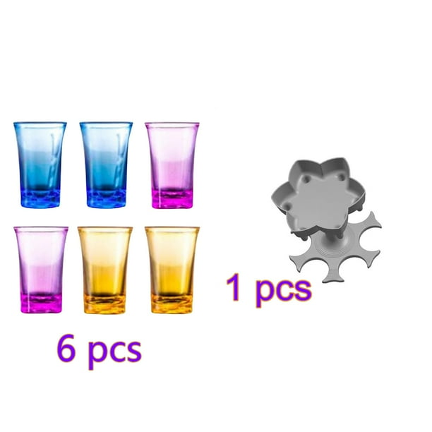 Copas de acrílico para vasos de vino de fiesta de 6 piezas para dispensador de vidrio, juegos para beber, soporte de cóctel, colorido Methold HA001545-02B*1+HA002284-01B*1
