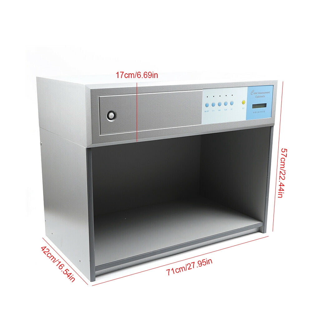 Light Booth for Matching Color Assessment Cabinet,Lab Color Matching Light Box Silver Rectangular