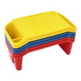 thumbnail image 4 of Portable Kids Lap Desk Tray Plastic Breakfast Lap Desk with Side Pockets & Slot Lap Table Snack Tray for Family, School, Class, Holiday Activities, and Kindergarten (6pcs), 4 of 11