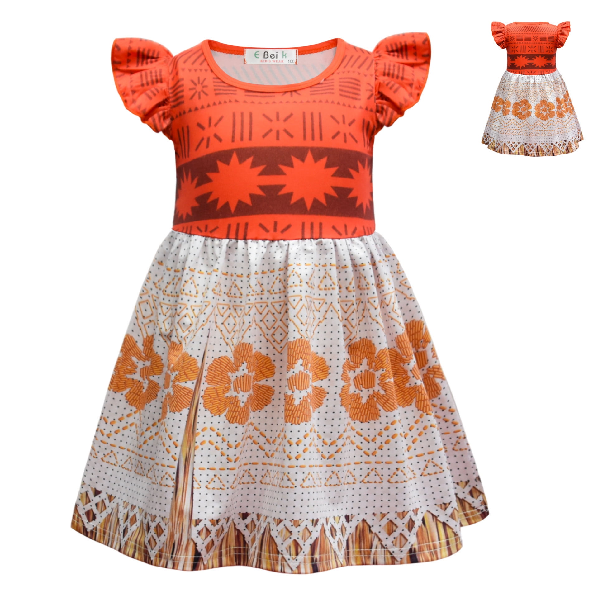 Girls Moana Cartoon Costume Princess Dress Halloween Dress Up