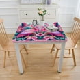 thumbnail image 3 of COMIO Flamingo and Tropical Garden Square Tablecloth - Great for Home Kitchen/Parties/Holiday Dinner White, 3 of 7