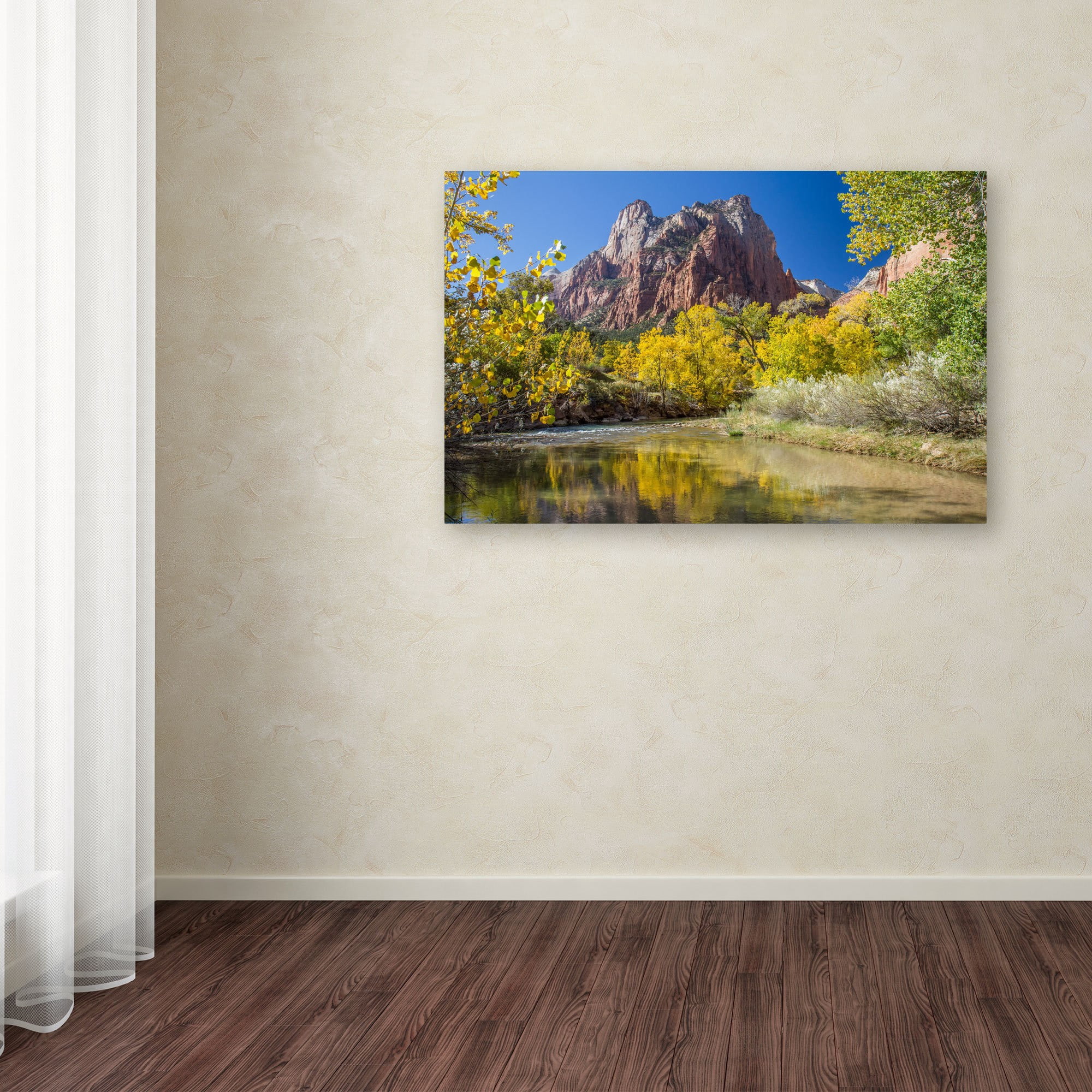 Trademark Fine Art "Zion Autumn" Canvas Art by Pierre Leclerc