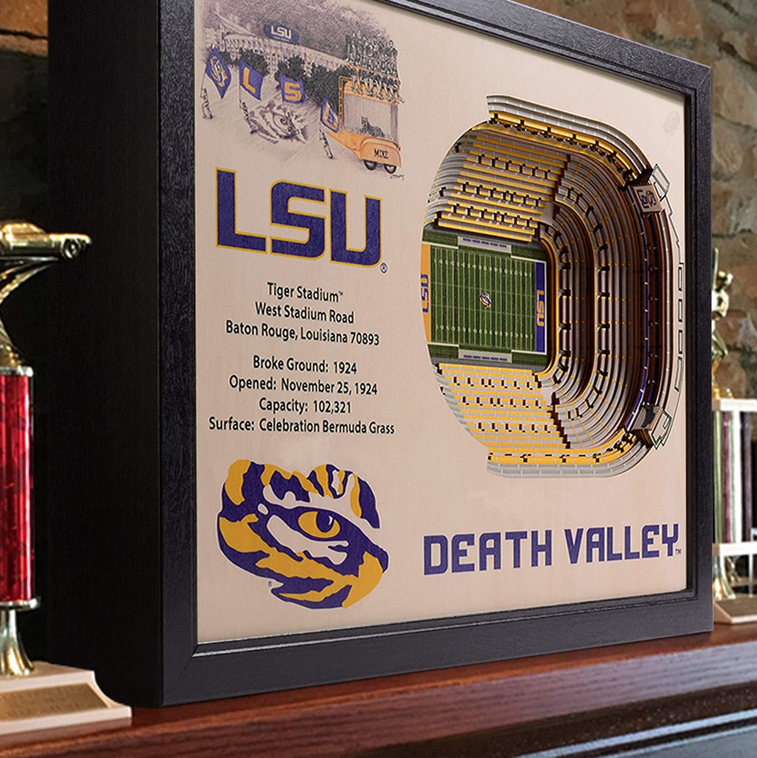 YouTheFan NCAA LSU Tigers FB 25-Layer Stadiumview Wall Art