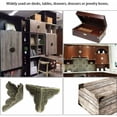 thumbnail image 5 of Protectores de esquinas para cajas de madera, protección decorativa de muebles de bronce con mano de obra exquisita, tornillos de montaje incluidos para una fácil instalación en la mesa, escritorio,, 5 of 5