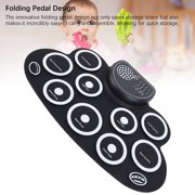 NFTIGB Electronic Roll Up Drum Pad Set Rechargeable Built In Speaker Silicone Electric Practice Drum with Double Pedal (17.72 inches / 45 cm)