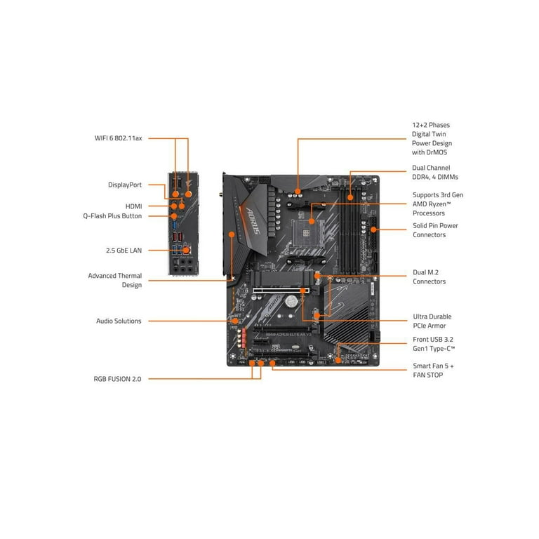 GIGABYTE B550 AORUS ELITE AX V3 AM4 AMD B550 ATX Motherboard GIGABYTE B550 AORUS ELITE AX V3 AM4 AMD B550 ATX Motherboard