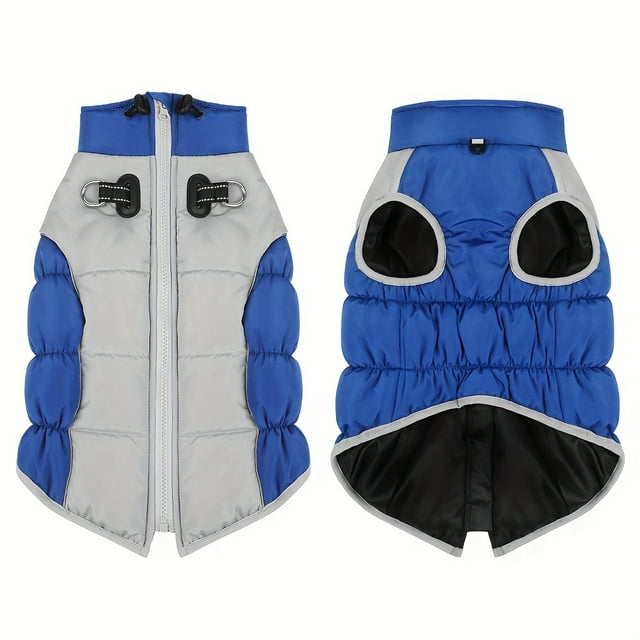 QJUHUNG Dog Coat Warm Dog Jacket Dog Winter Coats Reflective Turtleneck Dog Fleece Vest With Harness Built In Waterproof Windproof Dog Snow Jacket Snowsuit For Small Medium Large Dogs