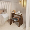 thumbnail image 3 of Mesa de madera de 2 niveles con acabado natural - construcción de madera de goma sólida, 3 of 5