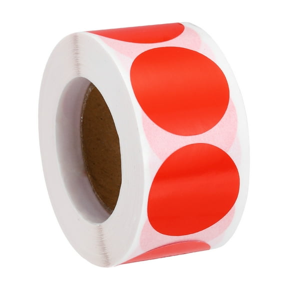 Uxcell Colored Dot Stickers 1", 500 Pcs Color Coding Labels Blank Circle Stickers Adhesive Round Price Stickers, Red