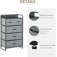 thumbnail image 6 of WYDK 5-Drawer Fabric Dresser Tower, 4-Tier Storage Organizer with Steel Frame for Hallway, Bedroom and Closet, Grey, 6 of 10