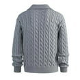 thumbnail image 5 of LIaqionyy Men Sweaters V Neck Cable Knit Long Sleeve Fall Winter Casual Texture Pullover Business Sweater, 5 of 6