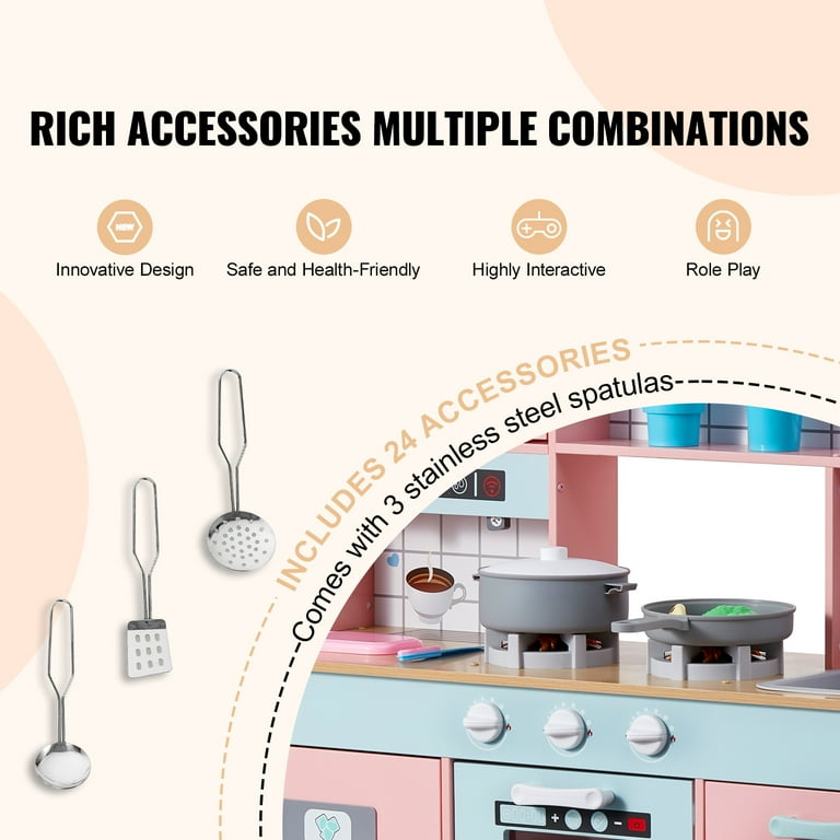 GYAX Kids Kitchen Playset, Toy Kitchen Set With Ovens, Stoves, Storage