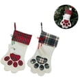 thumbnail image 3 of 2 piezas de calcetines navideños para mascotas de 45 x 20 cm de tamaño, calcetines navideños con patas de perro, calcetines navideños para mascotas, regalos para niños, rojo/azul, 3 of 6