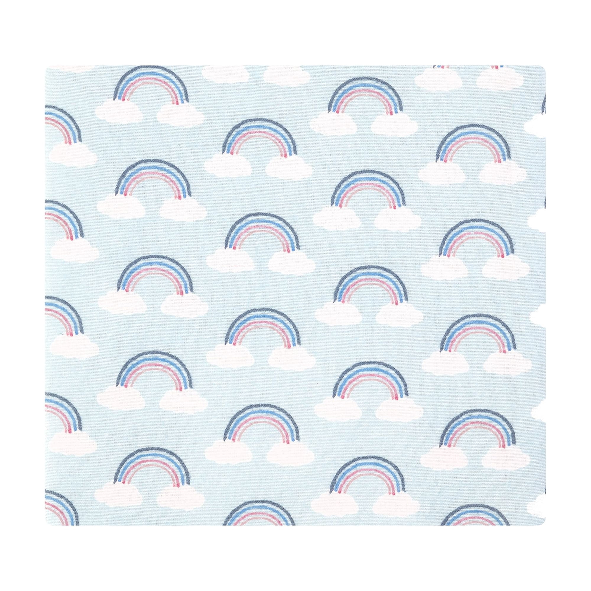 Hudson Baby Girl Cotton Polyester Flannel Receiving Blankets 7-Pack Bundle, Cloudy Rainbow, One Size