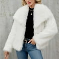 thumbnail image 4 of Xdegoge Women'S Faux Fur Jacket Casual Oversize Short Coat Stylish Fashion Color Cropped Jackets Keep Warm Furry Coats Fall Winter Daily Thermal Outerwear, 4 of 8