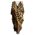 thumbnail image 5 of SEANATIVE Caftans for Women Beach Cover Up Swimsuit Coverups Swimwear Kaftan Dresses Long Caftans Plus Size Batwing Sleeve Swimsuit Coverup V Neck Summer Dress, Polynesia Floral Yellow Black, 5 of 7