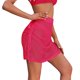 thumbnail image 1 of Falda corta para mujer, cierre con cordón, cintura alta elástica, traje de baño de ganchillo, traje de baño de verano con abertura en el muslo, falda rosa roja L, 1 of 6