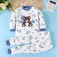 thumbnail image 2 of HCNTES Toddler Baby Boys Fall Clothes Long Sleeve Shirts Tops and Pants Farm Tractor Outfits Winter Clothing Sets(1-2 Years,S1199-Blue), 2 of 5