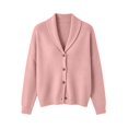 thumbnail image 5 of MSJUHEG Button Down Cardigan Long Sleeve Work Shirts Oversized Sweater Dress Cardigan Crop Cardigan Sweater Knit Coat Cardigan Sweaters Sweater Coat for Fall and Winter Pink L, 5 of 5