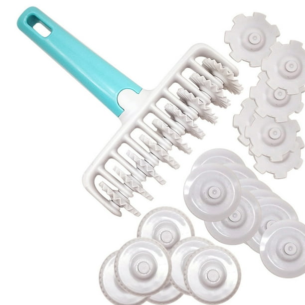 37 piezas de rodillos manuales para hacer fideos, espaguetis, galletas, masa, cortadores de masa, herramienta para cocinar y hornear (blanco y azul)