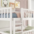 thumbnail image 6 of Jopath Twin Size Triple Rubber Wood Bunk Bed with Ladders, Guardrails Detachable Bunk Bed for Boys Girls White, 6 of 9
