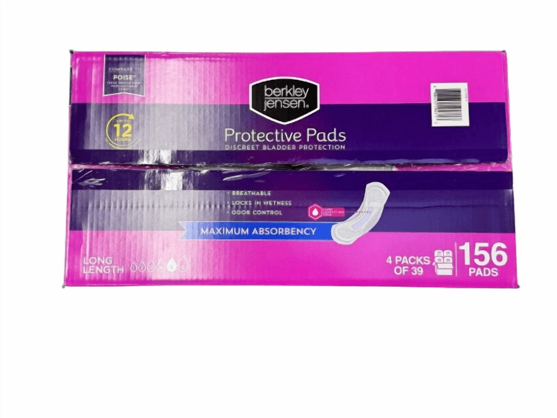 Berkley Jensen Incontinence and Post Partum Bladder Control Pad, Maximum Absorbency, 156 Count