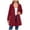 Red, variant on Women's Detachable Hood Water Windbreaker Women's Solid Color Long Sleeved Thin Coat Matching with Various Outfits Hand Wash