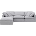 thumbnail image 4 of Meridian Furniture Indulge 105" Linen Fabric L-Shaped Modular Sectional in Gray, 4 of 10