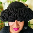 thumbnail image 3 of Dsseng Sweet Girls Crochet Ruffled Brim Bucket Hat Cute Ladies Fisherman Hat Exaggerated Style Teens Winter Windproof Hat, 3 of 21