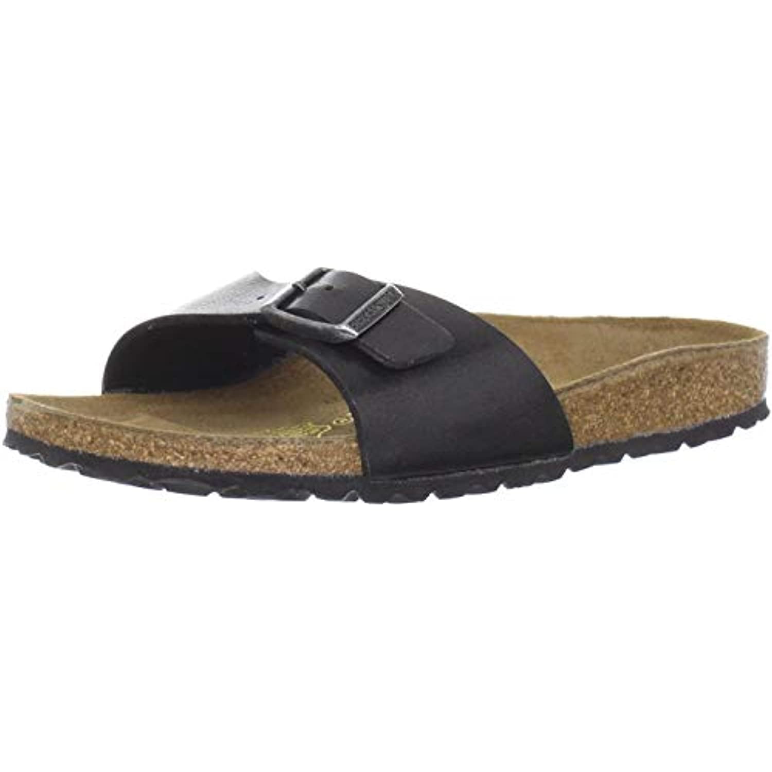 Birkenstock Womens Madrid Sandal Black Patent Birko-Flor Size 37 EU (6-6.5 M US Women)