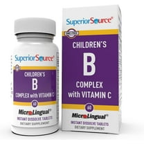 Superior Source Children's B Complex with Vitamin C - Multivitamin for Heart Health Support - Folic Acid Supplement for Kids - Immune Support Formula with Vitamin C - 60 Instant Dissolve Tablets