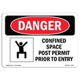 thumbnail image 1 of SignMission OS-DS-A-1218-L-1093 Signal de Danger OSHA de 12 x 18 Po - Permis de Poste d'Espace Confiné avant l'Entrée, 1 of 1