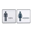 thumbnail image 2 of M&T Displays Aluminum Panel Braille Bathroom Restroom Toilet Sign 6x6 (Men/Woman), 2 of 9
