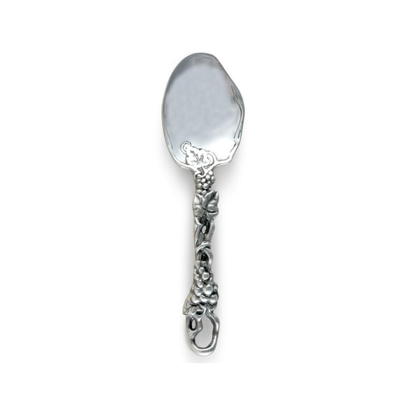 Arthur Court Designs Metal Buffet Serving Spoon in Grape Pattern Sand Casted in Aluminum with Artisan Quality Hand Polished Designer Tarnish-Free 11.5 inch Long
