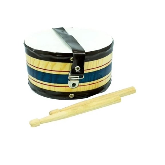 Tambora De Madera Fina Con Baquetas. Instrumento Musical