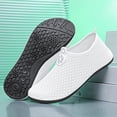 thumbnail image 7 of CIENVNSTG Unisex Honeycomb Textured Decorative Buckle Barefoot Water Shoes Quick‑Dry Non‑Slip Translucent Sole Aqua Socks Slip‑On Breathable Footwear for Beach Swim Surf White 40, 7 of 7