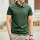 thumbnail image 4 of Camisetas polo lisas de primera calidad sin logotipo para hombre, camiseta con cuello, camiseta verde para hombre, ropa de manga corta para hombre 2024, elegante y informal, 4 of 4