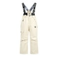 thumbnail image 2 of MAIHAN-Kids Adjustable Thermal Snow Bib Pants - Waterproof Boys Girls Snow Pants with Knee Pads, Winter Ski & Play Overalls, All-Weather Outdoor Kids Snow Pants(Beige,8-9Years), 2 of 3