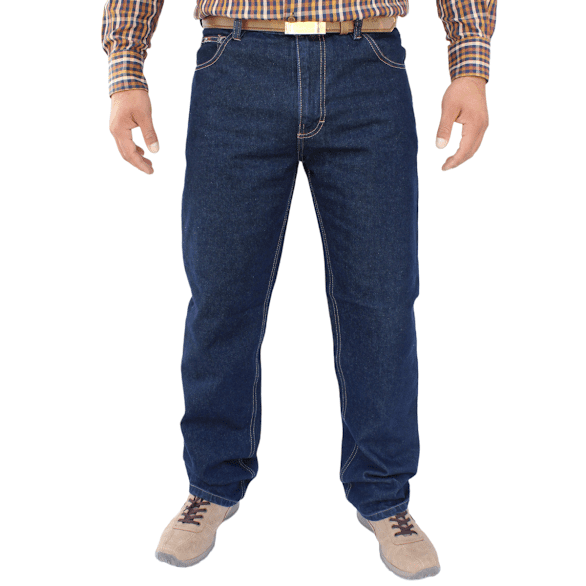 Pantalon de mezclilla rigida John Silver Corte recto tipo vaquero Color azul marino