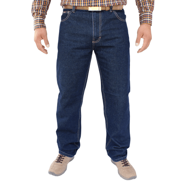 Pantalón de mezclilla rígida John Silver Corte recto tipo vaquero Color azul marino