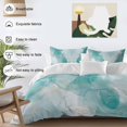 thumbnail image 4 of Turquoise Ombre Marble Bedding 3 Piece Duvet Cover Set Queen Size, Yellow Modern Geometric Abstract Art Soft Microfiber Comforter Cover with Zipper Closure & Pillowcases, FadeResistant Quilt Cover, 4 of 9