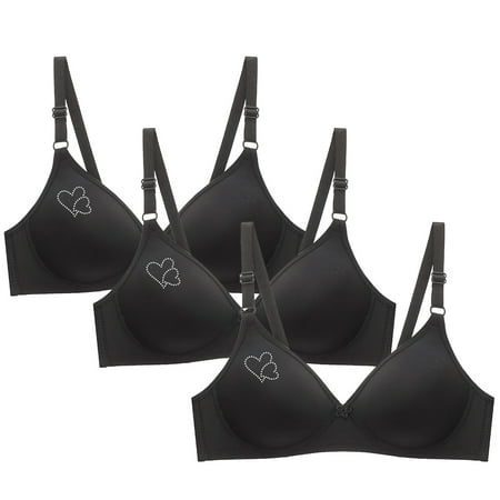 Brondbend Racerback Bras for Women 3pcs Wireless Full Coverage Minimizer Adjustable Straps Smooth Lift Deep Cup Padded Everyday Bras Slim Fit Sports Bra for Holiday Up to 65% off Black XL