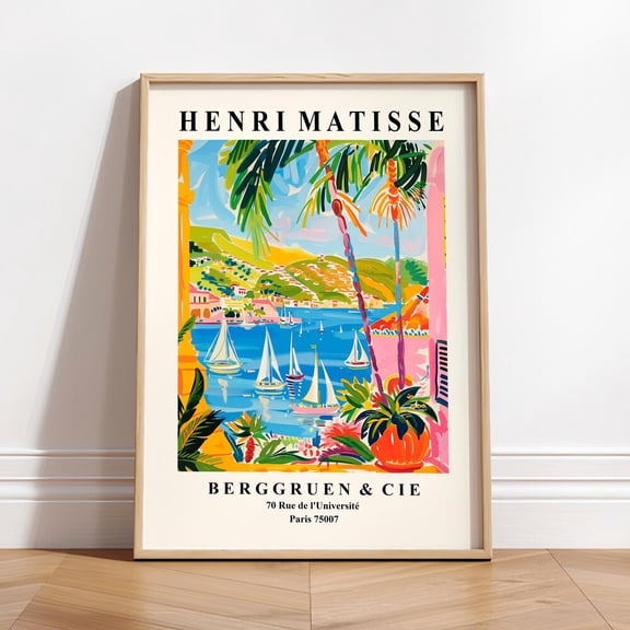Henri Matisse Print: Pink Mediterranean Riviera Sailing Art UNFRAMED PAPER POSTER, Home Decor, Vintage Gift, Living Room Dercor