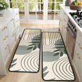 thumbnail image 4 of Kitchen Rugs Sets Of 2,Green Boho Geometric and Plant Pattern Anti Fatigue Kitchen Mat Rugs Non Slip Washable,Decorative Kitchen Floor Mats for Kitchen,Sink,Laundry,17"x47"+17"x47", 4 of 5