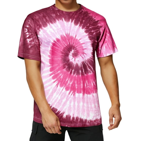 Xdzjlr Men Shirts Summer Tie Dye Wear Crew Neck Leisure Men T Shirts,L