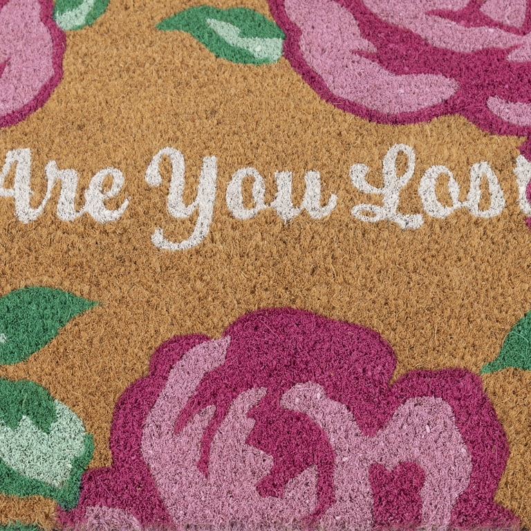 Mainstays Pink Floral Outdoor Doormat, 18" x 30" photo 3