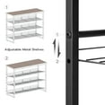 thumbnail image 3 of HOOBRO Shoe Rack, 4 Tier Shoe Organizer, Adjustable Shoe Shelves, Flat or Slanted, Holds 9-12 Pairs, Stable and Durable for Entryway, Closet, Rustic Brown and Black BF09XJ01, 3 of 11