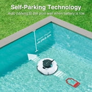 Cordless Robotic Pool Cleaner, Winny Pool Cleaner Automatic Pool Vacuum with Dual Filters, 80 Mins Runtime, Ideal for Flat Above Pools up to 645 Sq.ft (White and Green)