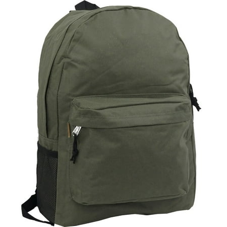 Compu Pack Bag - Backpack 18 inch Padded Back School Day Pack Classic Book Bag Mesh Pocket Olive